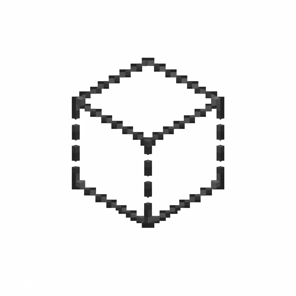 Pixel art illustration of a structure void in chunky voxel game style