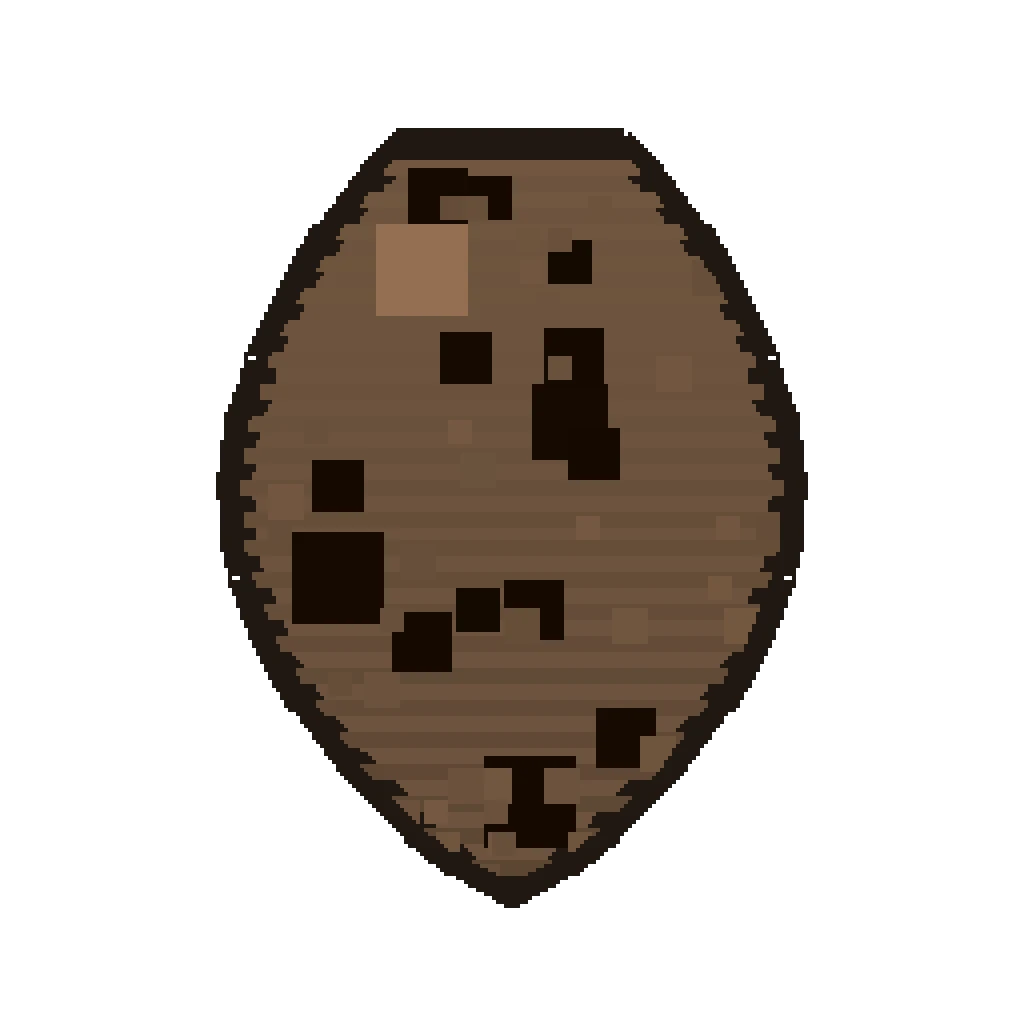 Pixel art illustration of a Tadpole Spawn Egg with a two-tone speckled shell