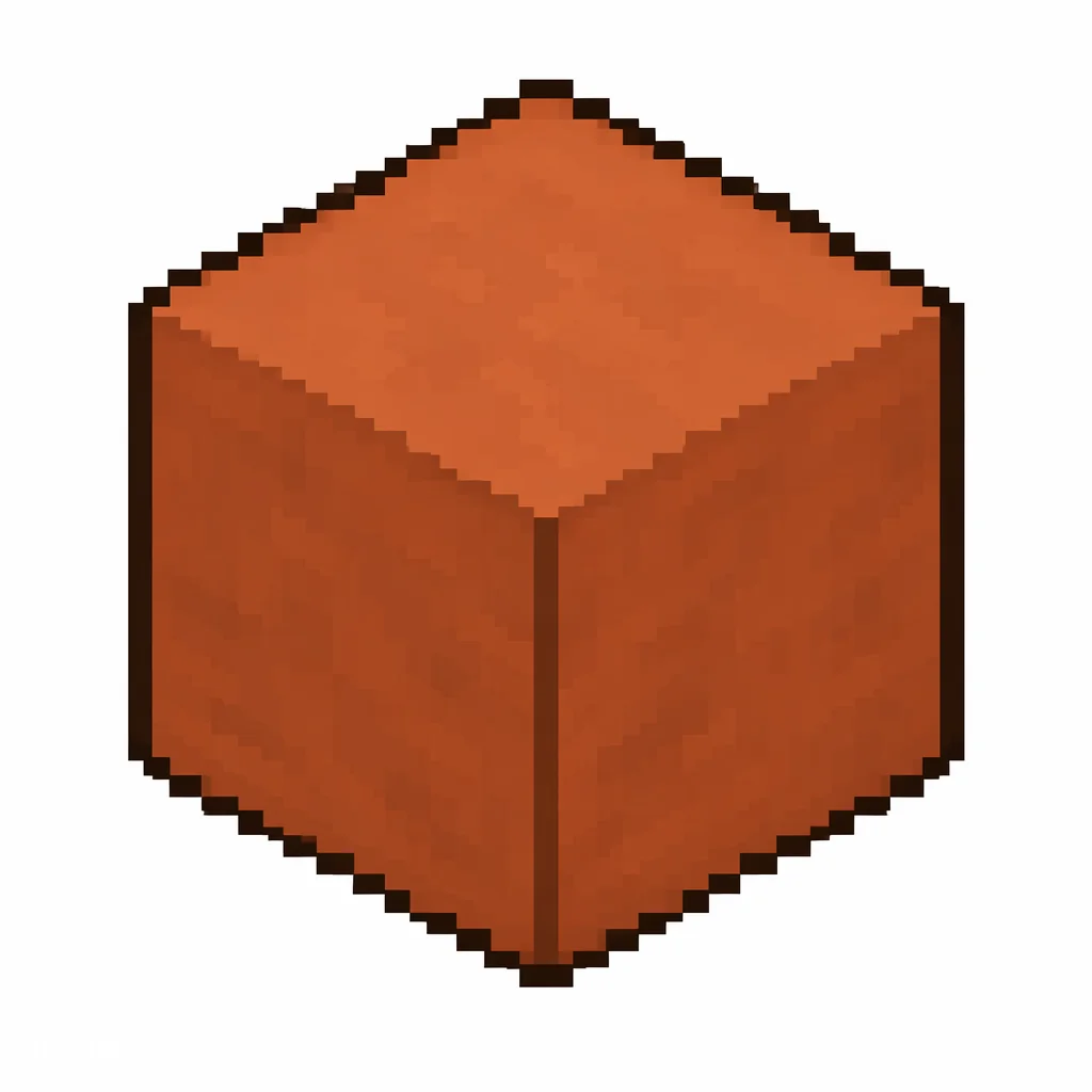 Pixel art illustration of a terracotta in chunky voxel game style