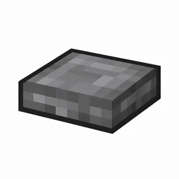 Pixel art illustration of an andesite slab, a half-height flat block