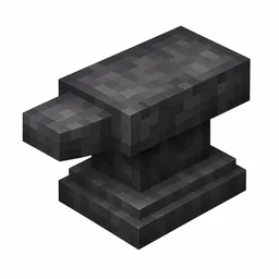Pixel art illustration of a heavy dark gray iron anvil