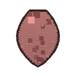 Pixel art illustration of an Armadillo Spawn Egg with a two-tone speckled shell