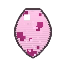 Pixel art illustration of an Axolotl Spawn Egg with a two-tone speckled shell