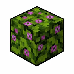 Pixel art illustration of an azalea leaves in chunky voxel game style
