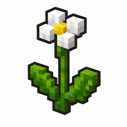 Pixel art illustration of an azure bluet in chunky voxel game style