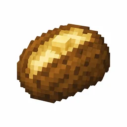 Pixel art illustration of a warm brown baked potato