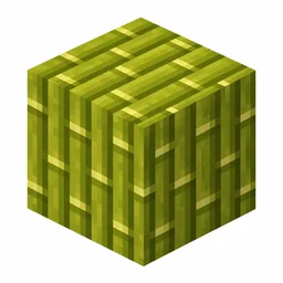 Pixel art illustration of a block of bamboo with yellow-green segmented bamboo stalks