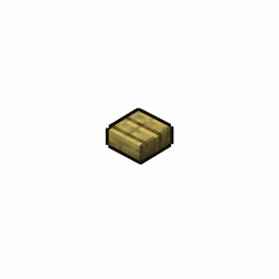 Pixel art illustration of a small chunky bamboo wood button