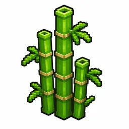 Pixel art illustration of a bamboo in chunky voxel game style