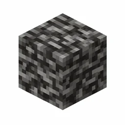 Pixel art illustration of a dark gray mottled bedrock block