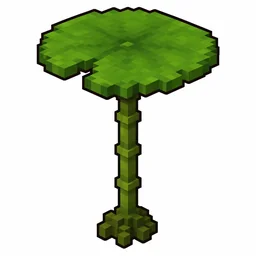 Pixel art illustration of a big dripleaf in chunky voxel game style