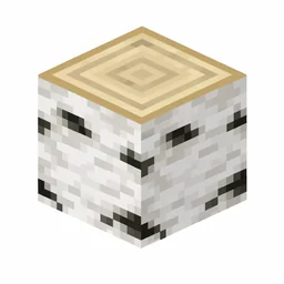 Pixel art illustration of a birch log block with white bark and black patches