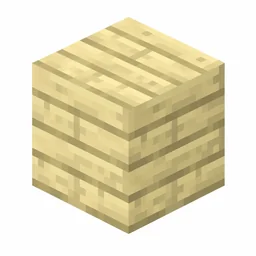 Pixel art illustration of a birch planks block with pale cream horizontal boards