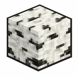 Pixel art illustration of a birch wood block with bark on all six faces