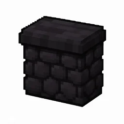 Pixel art illustration of a blackstone wall, a short sturdy wall pillar