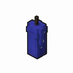 Pixel art illustration of an unlit blue candle with soft wax drips and a dark wick