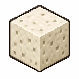 Pixel art illustration of a bone block in chunky voxel game style
