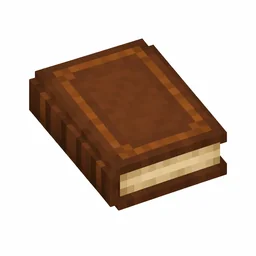 Pixel art illustration of a closed brown leather book