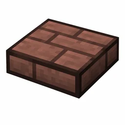 Pixel art illustration of a brick slab, a half-height flat block