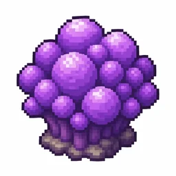 Pixel art illustration of a purple branching coral organism