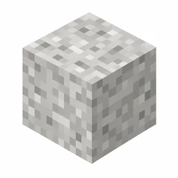 Pixel art illustration of a calcite block with smooth milky off-white mineral stone