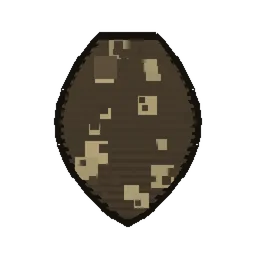 Pixel art illustration of a camel husk spawn egg with a two-tone speckled shell