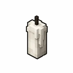 Pixel art illustration of an unlit white candle with soft wax drips and a dark wick