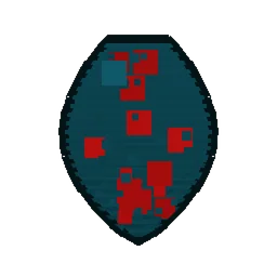 Pixel art illustration of a Cave Spider Spawn Egg with a two-tone speckled shell