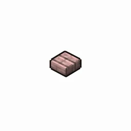 Pixel art illustration of a small chunky cherry wood button
