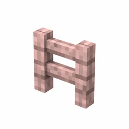 Pixel art illustration of a cherry wooden fence with two posts and rails