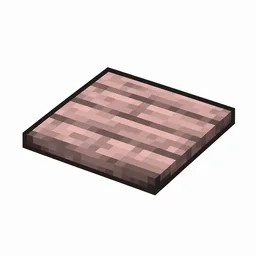 Pixel art illustration of a thin flat cherry wood pressure plate