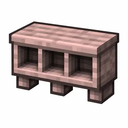 Pixel art illustration of a cherry wall shelf with three display cubbies