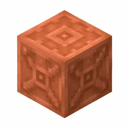 Pixel art illustration of a chiseled copper in chunky voxel game style