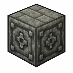 Pixel art illustration of chiseled tuff bricks, a brick cube block