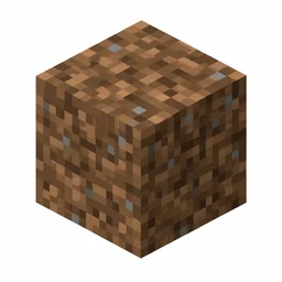 Pixel art illustration of a coarse dirt block with rough earth and gravel bits