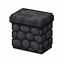 Pixel art illustration of a cobbled deepslate wall, a short sturdy wall pillar
