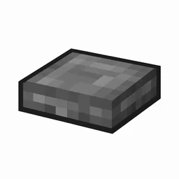 Pixel art illustration of a cobblestone slab, a half-height flat block