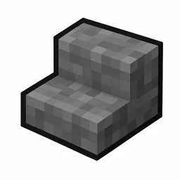 Pixel art illustration of a cobblestone stairs, an L-shaped staircase block