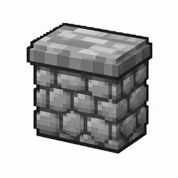 Pixel art illustration of a cobblestone wall, a short sturdy wall pillar