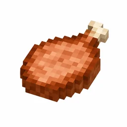 Pixel art illustration of a pinkish-brown cooked porkchop with a small bone tip