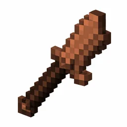 Pixel art illustration of a copper axe, warm orange-brown metal