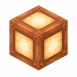 Pixel art illustration of a copper bulb, warm orange-brown metal