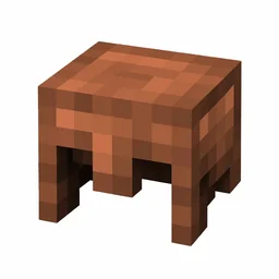 Pixel art illustration of a copper helmet, warm orange-brown metal