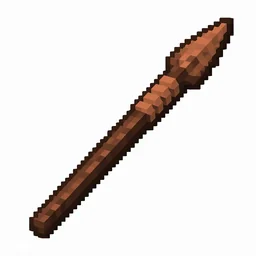 Pixel art illustration of a copper spear with a long shaft and sharp tip