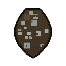 Pixel art illustration of a Cow Spawn Egg with a two-tone speckled shell