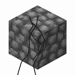 Pixel art illustration of cracked deepslate tiles, a brick cube block