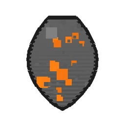 Pixel art illustration of a Creaking Spawn Egg with a two-tone speckled shell