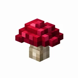 Pixel art illustration of a crimson fungus with a red cap and pale stem