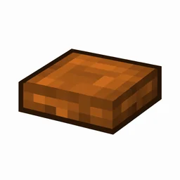Pixel art illustration of a cut red sandstone slab, a half-height flat block