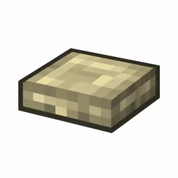 Pixel art illustration of a cut sandstone slab, a half-height flat block